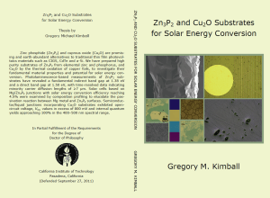 Zn3P2 and Cu2O Substrates for Solar Energy Conversion (GMKimball) cover